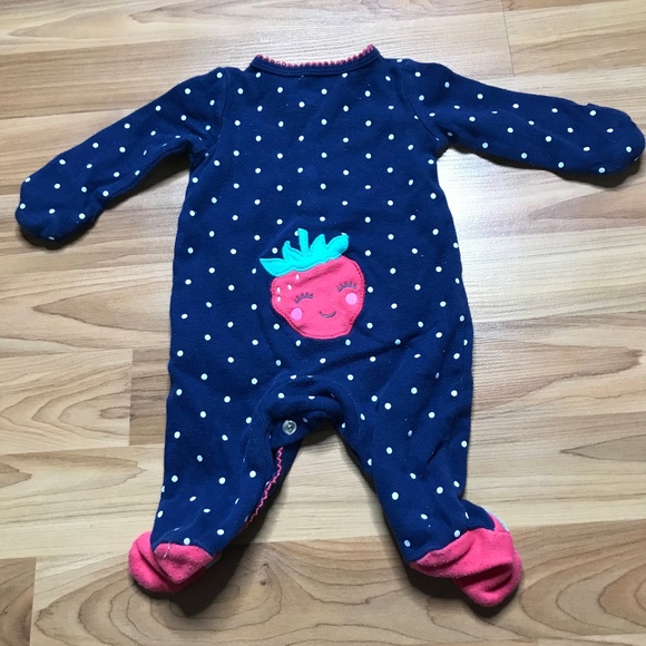 Blue Polka Dot Strawberry Pajamas - Picture 2 of 2